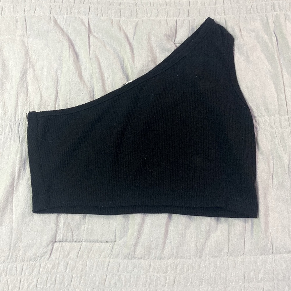 Black one sleeve top